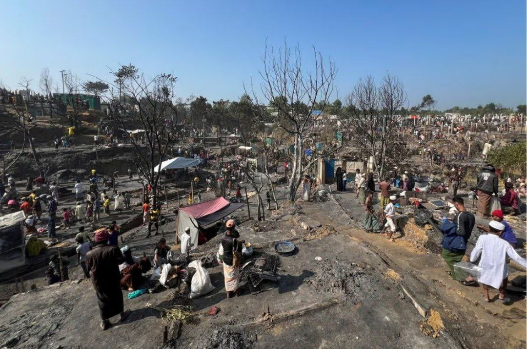 حريق يترك ما يقرب من 7000 من الروهينجا بلا مأوى في مخيم ببنغلاديش