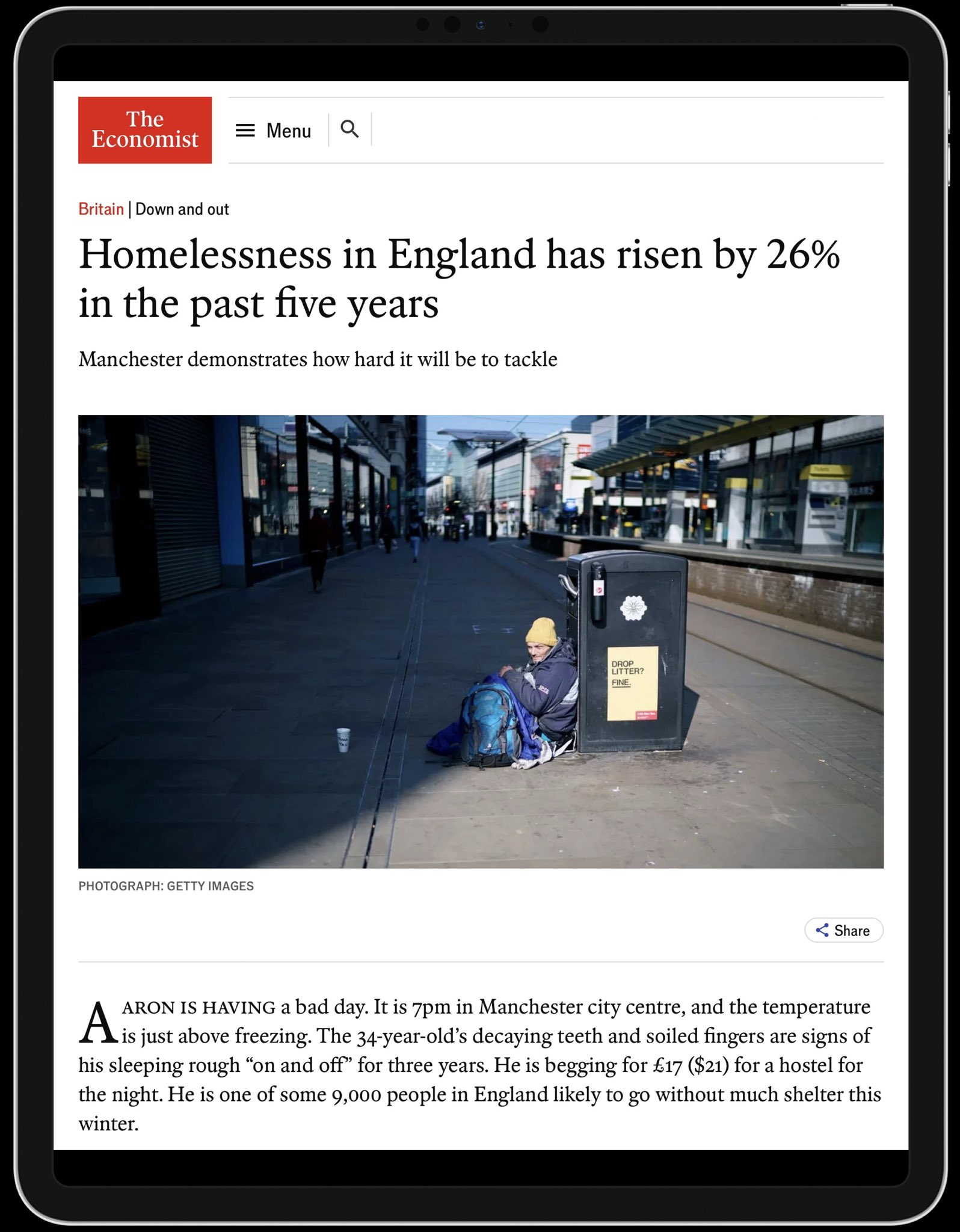 التشرد يزداد في “جنة الغرب”!!