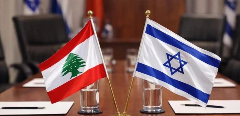 لبنان: أبرز بنود البيان الثلاثي لمحادثات واشنطن 2 علم لبنان وعلم إسرائيل على طاولة مفاوضات رسمية تبحث الهدنة والترتيبات الأمنية.
