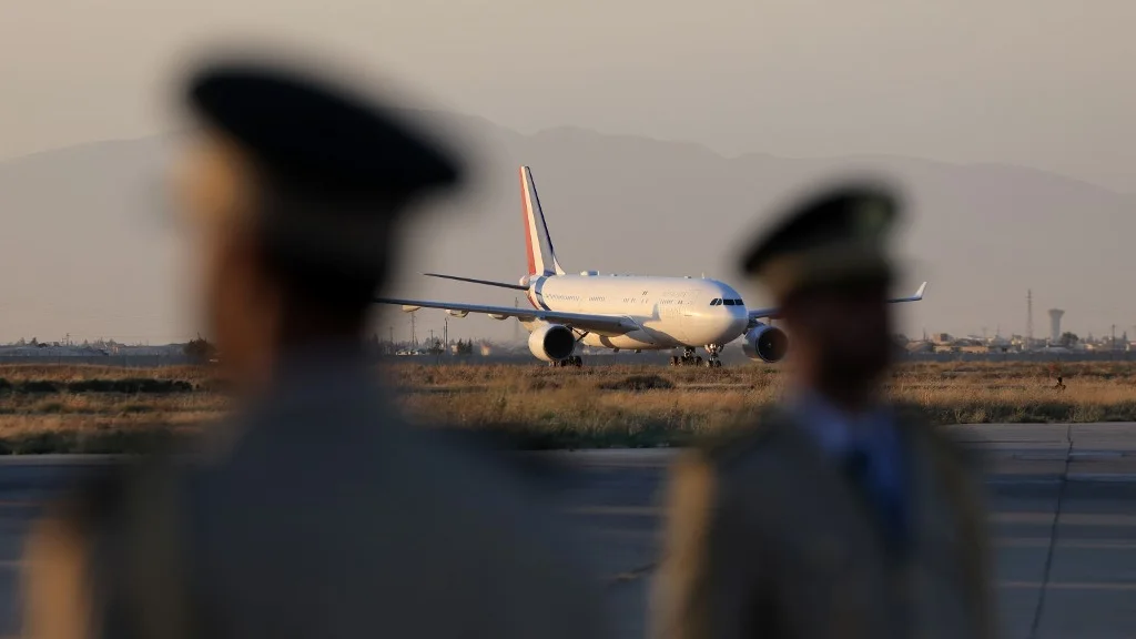 Syria Damascus airport french plane Macron 7 6 2026 Ludovic Marin AFP.jpg